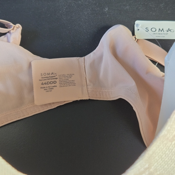 Soma Women's Geo Lace Bra 44DDD Stunning Support Full Coverage Hush Pink NWT - Picture 2 of 4